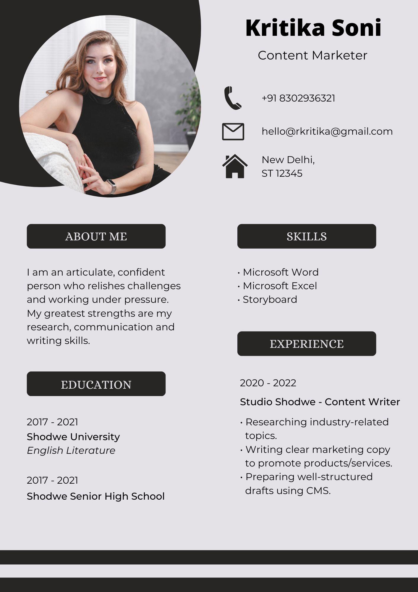 Digital Marketing Resume For Freshers With Free Samples 2024